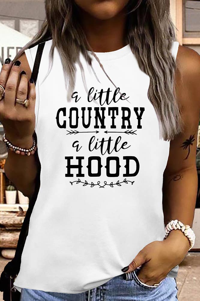 A Little Country A Little Hood Print Tank Top STC125D40