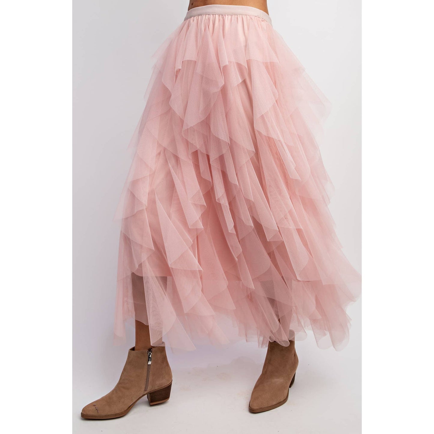 CASCADING TULLE MESH LAYERED MAX SKIRT