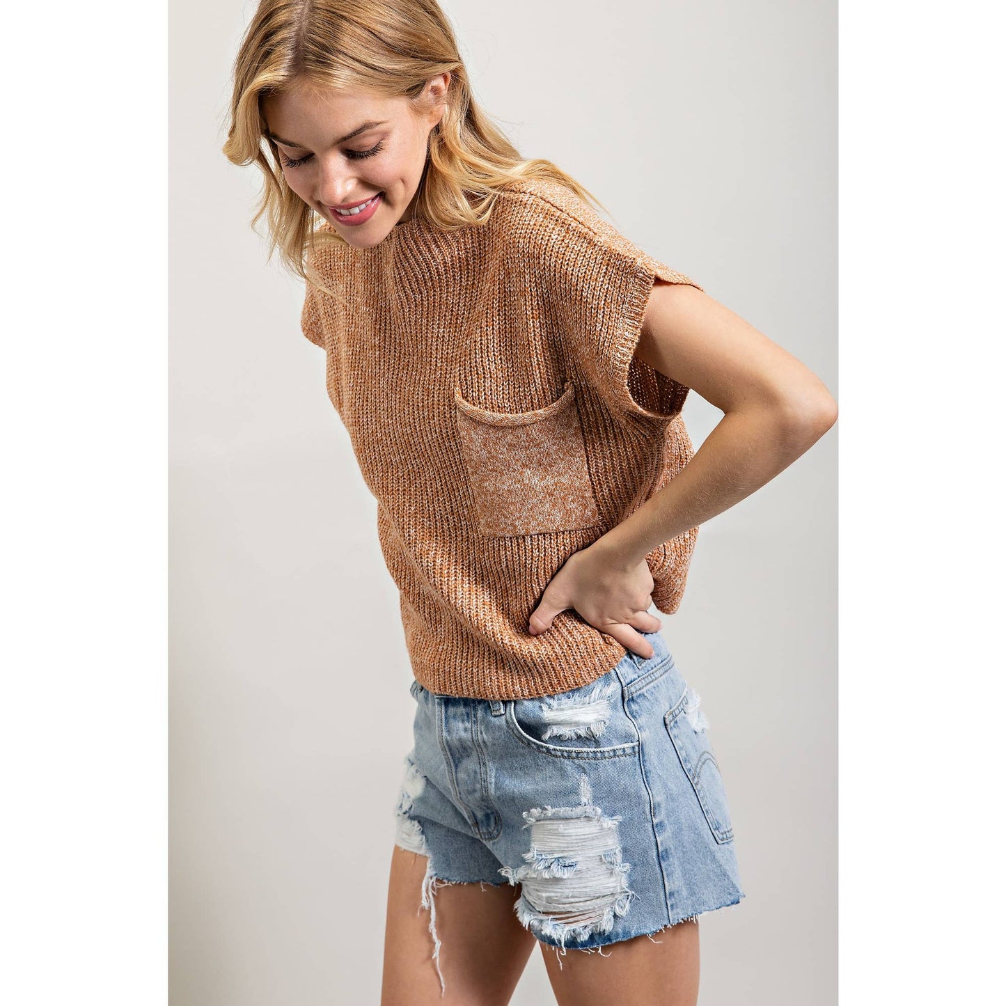 RIB-KNIT SWEATER TOP
