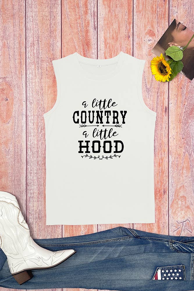 A Little Country A Little Hood Print Tank Top STC125D40