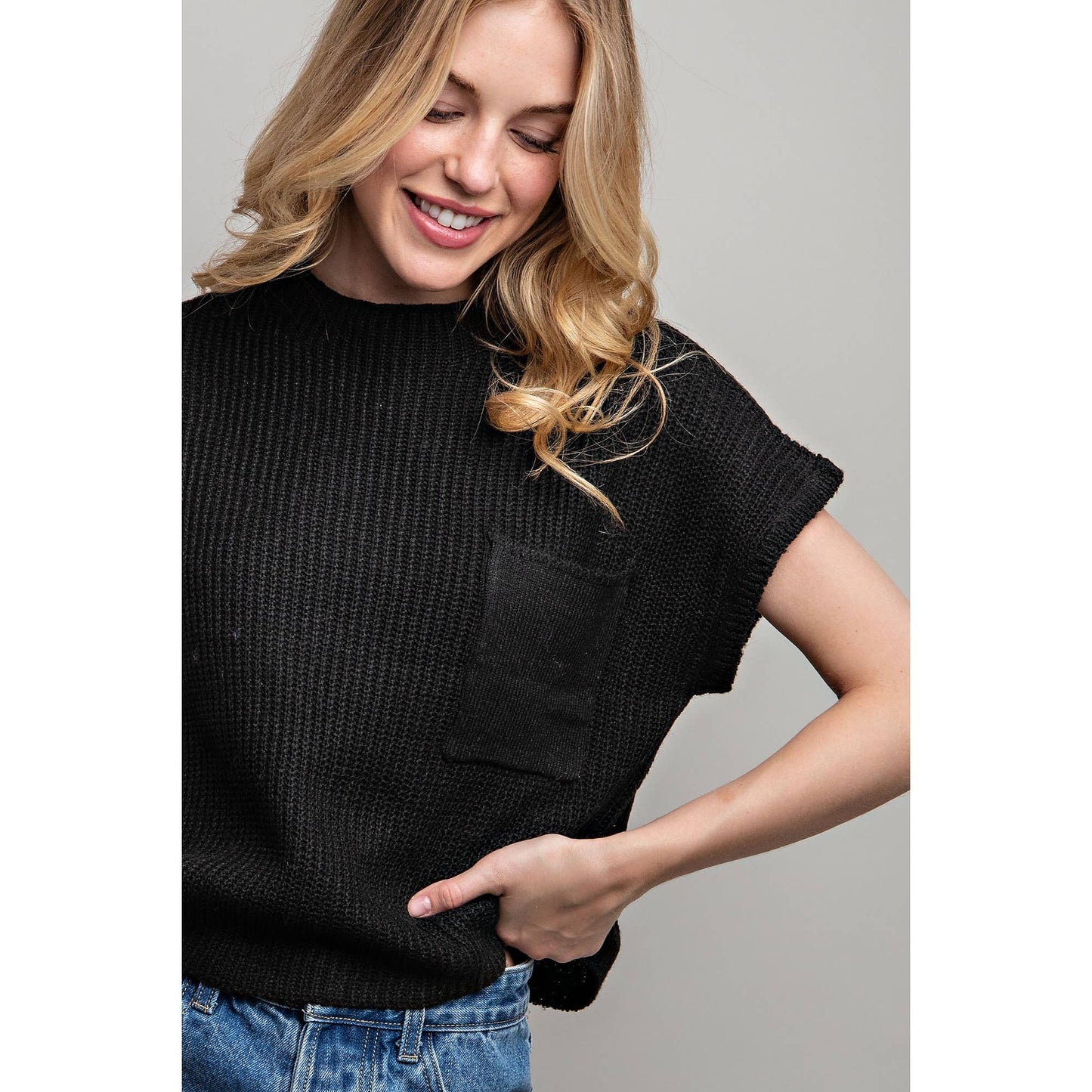 RIB-KNIT SWEATER TOP