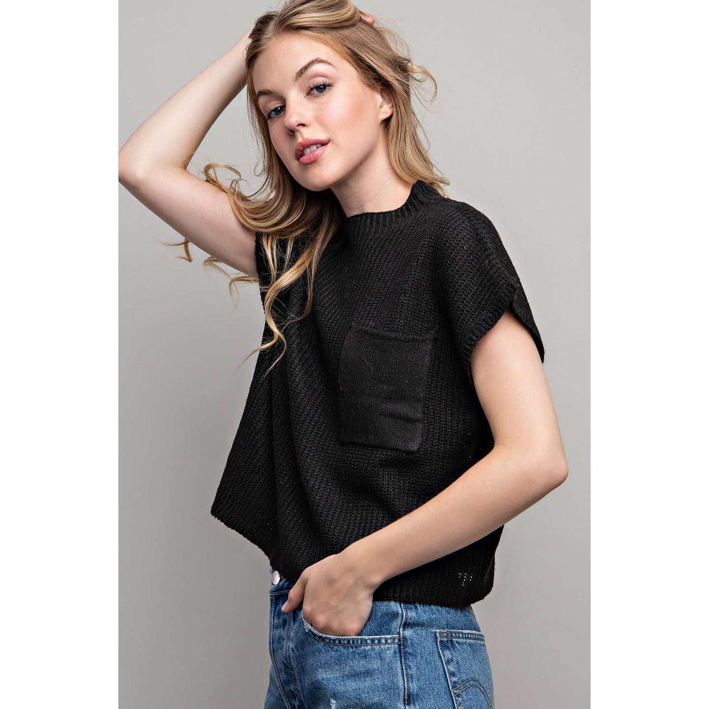 RIB-KNIT SWEATER TOP