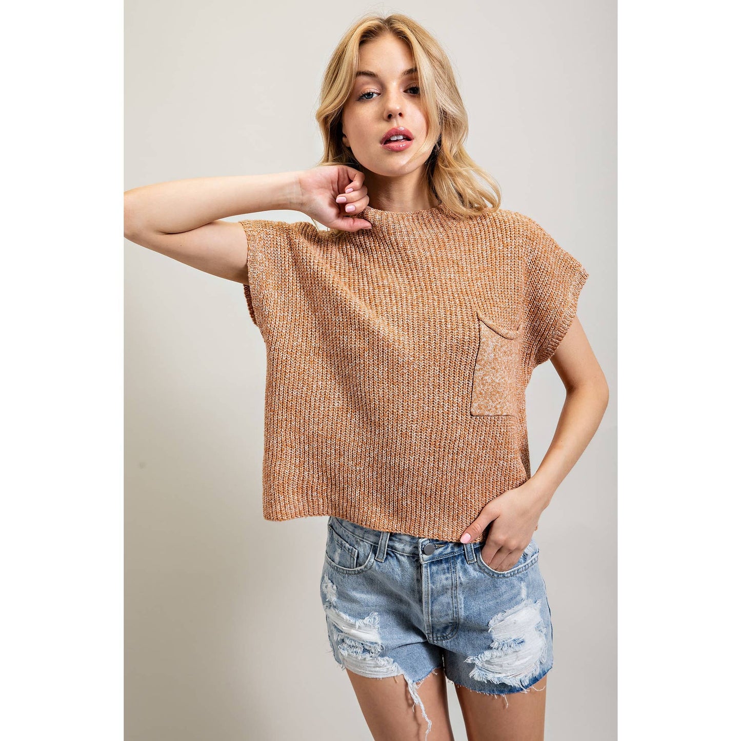 RIB-KNIT SWEATER TOP