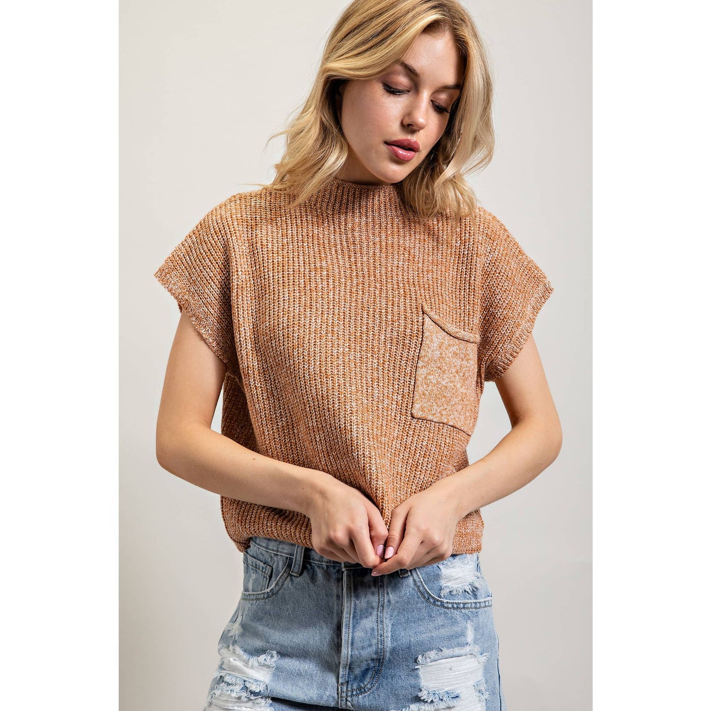 RIB-KNIT SWEATER TOP
