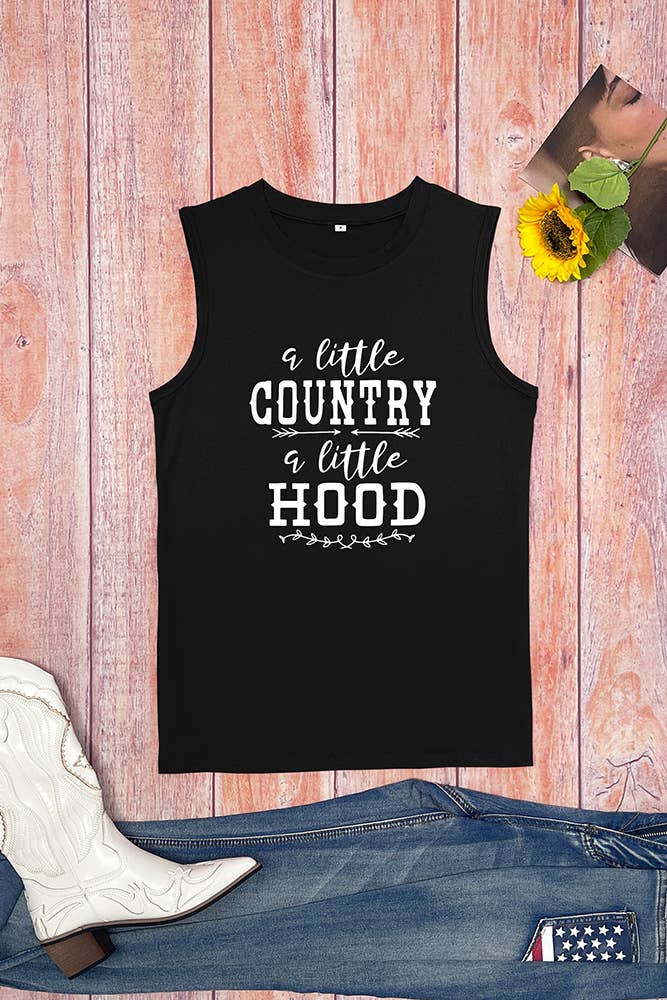 A Little Country A Little Hood Print Tank Top STC125D40