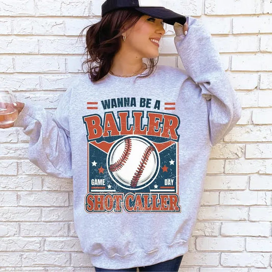 Wanna Be A Baller - Baseball Athletic Grey