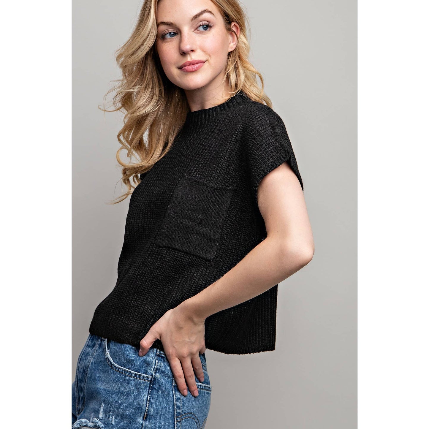 RIB-KNIT SWEATER TOP