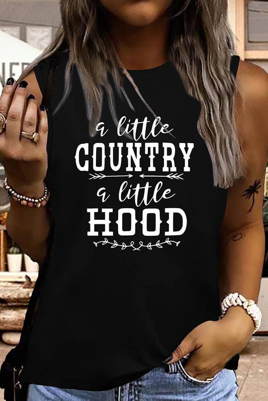 A Little Country A Little Hood Print Tank Top STC125D40