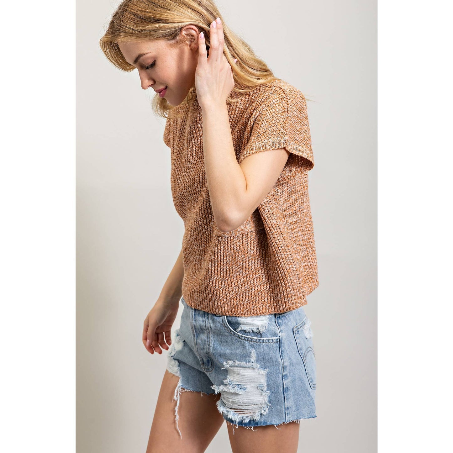 RIB-KNIT SWEATER TOP